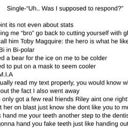 Single-"Uh.. Was I supposed to respond?"'s cover